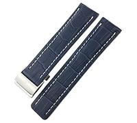QSYJCCXD Véritable bande de montre en cuir 22 mm 24 mm ajustement pour le premier pliage de pliage brun noir de Premier Navitimer