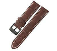 QSYJCCXD Véritable bande de montre en cuir 22 mm 24 mm ajustement pour le premier pliage de pliage brun noir de Premier Navitimer