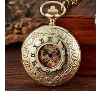 QSYJCCXD Vintage 2 côtés Ouverts Ouverts Mécanique pour Hommes Double Face Cadran Romain Horloge de Cadran à la Main