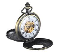 QSYJCCXD Vintage 2 côtés Ouverts Ouverts Mécanique pour Hommes Double Face Cadran Romain Horloge de Cadran à la Main