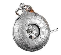 QSYJCCXD Vintage 2 côtés Ouverts Ouverts Mécanique pour Hommes Double Face Cadran Romain Horloge de Cadran à la Main