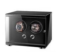 QSYJCCXD Watch Winder for Automatic Watchs Boîte en Bois Massif pour 2 Montres Montres Turner avec des Moteurs Silencieux pour Les Montres féminines et masculines Adaptateur Powered