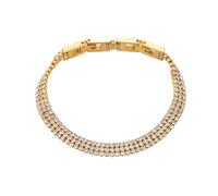 QSYJCCXD Zircone cubique Zirconie 2/3 rangs bracelet bracelet Femmes de mariage en acier inoxydable exquis bijoux