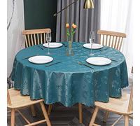 QSYT Nappe PVC Nappe Toile cirée Nappe Ronde Nappe cirée Nappe Lavable vrilles Baroque Arabesque-vertØ 160 cm / 62,99 in