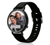 QSZ Montre Infirmiere pour Blouse Personnalisée avec Photo Texte Montre Trotteuse Infirmière Personnalisé avec Bracelet en Silicone Cadeau pour Femmes Aides Soignantes et Étudiants Infirmiers