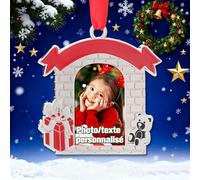 QSZ Ornements de Noël Personnalisés 2025 avec Photo Texte Boules de Noel personnalisées Premier Cadeau de Noel pour Maman Papa Amis Amours (Ornement de Noël Personnalisés)