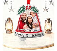 QSZ Ornements de Noël Personnalisés 2025 avec Photo Texte Boules de Noel personnalisées Premier Cadeau de Noel pour Maman Papa Amis Amours (Ornement de Noël Personnalisable)