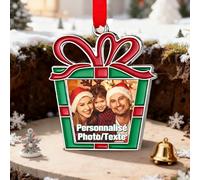 QSZ Ornements de Noël Personnalisés 2025 avec Photo Texte Boules de Noel personnalisées Premier Cadeau de Noel pour Maman Papa Amis Amours (Ornements de Noël Personnalisés)