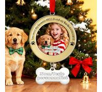 QSZ Ornements de Noël Personnalisés 2025 avec Photo Texte Boules de Noel personnalisées Premier Cadeau de Noel pour Maman Papa Amis Amours (Ornements de Noël Personnalisable)