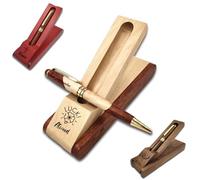 QSZ Personnalisé Stylo à Bille En Bois Avec Nom Texte Stylo De Signature Classique Cadeau Pour Enseignants Camarades De Classe CollèGues EmployéS Famille Et Amis (Stylo Bois 2)