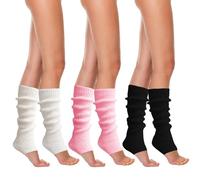 QSZHSL 3 Paires Jambière Femmes, Jambières Tricotées, jambières Tricotées Automne et Hiver, jambières Chaudes, Longues Chaussettes Crochet Knit Boot Cover, pour l'hiver Quand il Fait Froid (3 Paires)