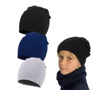 QSZHSL 3 Pièces Bonnet pour Enfant, Child Casquette Bonnets, Enfant Bonnet Hiver Bébé, Bonnets Bebe Garcon, pour Printemps, Automne, Hiver (3 Pièces)