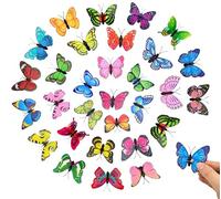 QSZHSL 30 Pcs Épingle à nourrice colorée en Forme de Papillon, Papillons Décoratifs, Broche Papillon Épingles Décoratives Papillon en Plastique Coloré Art Rideau Artisanat Décor À La Maison