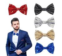 QSZHSL 5 Pièces Noeud Papillon Paillette, Cravate Paillettes, Party Cravate, Noeud Papillon Brillant pour Homme, Accessoire Brillant, Pour Dîners, Spectacles, Mariages, Fêtes, Carnavals (5 Pièces)
