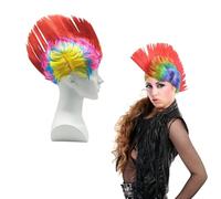 QSZHSL Perruques Punk, Perruque de Fête Punk Colorée, Perruque Punk de Rue Années 80 Ensemble de Costume Hippie Deguisement Disco Homme Accessoire, Rock Accessoires Costume, Pour Halloween Carnaval