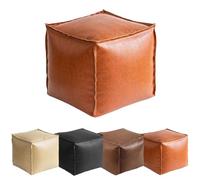 QSZTJJ Banc de Rangement Pliable, Coffre, Tabouret, Repose-Pieds, Bout de Lit, Revêtement en PVC, pour Le Salon, la Chambre à Coucher (Brown,1PC)