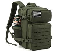 QT&QY 25L Sac à dos tactique militaire de pour hommes, sac à dos de jour avec Molle découpé au laser pour moto, armée, petite sacoche de survie, sac de sport avec porte-gobelets doubles médical