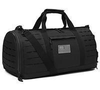 QT&QY 40L Sac de Sport Militaire Tactique pour Hommes Sac de Sport Voyage d'entraînement avec Compartiment à Chaussures Sac de Week-End pour Le Basket-Ball et Le Football