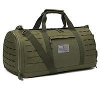 QT&QY 40L Sac de Sport Militaire Tactique pour Hommes Sac de Sport Voyage d'entraînement avec Compartiment à Chaussures Sac de Week-End pour Le Basket-Ball et Le Football