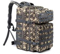 QT&QY 45L Sac à dos tactique militaire Sac d'assaut militaire Molle Grande capacité sac d'urgence Camouflage Randonnée Camping Trekking Sac à dos de chasse