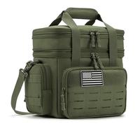 QT&QY - Boîte Repas Tactique Extensible 18L pour Hommes, Glacière Isotherme Militaire Haute Résistance, Sac Repas Étanche avec Système MOLLE Découpe Laser pour Travail/Camping/Pique-nique