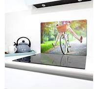 QTA | Couverture en céramique 1 pièce 80 x 52 cm plaque de cuisson en verre électro-induction Protection anti-éclaboussures Plaque à découper Vélo