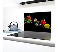 QTA | Couverture en céramique 1 pièce 80 x 52 cm plaque de cuisson en verre électro-induction Protection anti-éclaboussures Plaque à découper Légumes