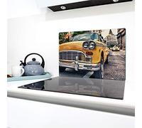 QTA | Couverture en céramique 1 pièce 80 x 52 cm plaque de cuisson en verre électro-induction Protection anti-éclaboussures Plaque à découper Voiture