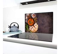 QTA | Couverture en céramique 1 pièce 80 x 52 cm plaque de cuisson en verre électro-induction Protection anti-éclaboussures Plaque à découper Omelette