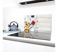 QTA | Couverture en céramique 1 pièce 90 x 52 cm - Plaques de cuisson colorées en verre pour plaques à induction