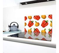 QTA | Couverture en céramique 1 pièce 90 x 52 cm plaques de cuisson en verre électro-induction Protection anti-éclaboussures Plaque de verre Planche à découper légumes