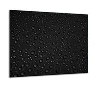 QTA Plaque de protection en verre pour cuisinière électrique à induction - 60 x 52 cm - Protection anti-éclaboussures - Planche à découper - Noir - Motif gouttes