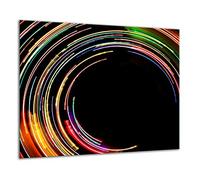 QTA Plaque de protection en verre pour cuisinière électrique à induction - 60 x 52 cm - Protection anti-éclaboussures - Planche à découper - Noir - Moderne