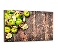 QTA Plaque de protection pour cuisinière électrique 80 x 52 cm 1 pièce en verre pour plaques à induction Protection anti-éclaboussures Planche à découper Bois fruits