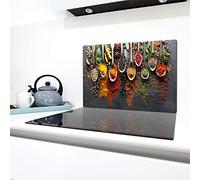 QTA | Plaque de protection universelle pour plaque de cuisson 80 x 52 cm 1 piece Pour plaques de cuisson Protection contre les éclaboussures Planche a découper en verre trempé Décoration