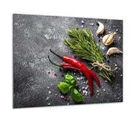 Plaques de recouvrement pour cuisinière Couverture de plaque vitrocéramique Protection anti-éclaboussures en verre 60x52cm Épices