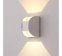 QTANZIQI Applique Murale d'extérieur étanche, Applique Murale de en Aluminium 6 W avec éclairage Blanc Chaud 3000 K, luminaire Mural Blanc Minimaliste pour Patio, Couloir, Cour, décoration