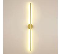 QTANZIQI Applique Murale linéaire dorée avec 3 Modes de Couleur, Lampe Murale à Bande Longue de 120 cm pour Couloir, Salon, Chambre à Coucher, vanité, Applique Murale pour Ambiance de Fond