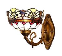 QTANZIQI Appliques Appliques Applique E27, Applique Murale Vintage Pastorale Rustique avec Abat-Jour en Verre Classique Éclairage pour Murs par Piè