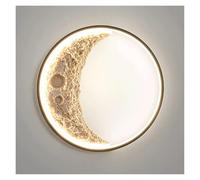 QTANZIQI Appliques murales Applique Murale de Chambre à Coucher, Applique Murale de Fond LED, Appliques murales en métal avec luminaire de décoration de Lune en résine, Couloir, lumière