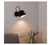 QTANZIQI Appliques murales Applique Murale LED Fer Art Appliques murales rotatives Chambre Étude Éclairage décoratif, Plafonnier Luminaire-15,5 x 12 cm - Beige (Noir)