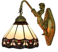 QTANZIQI Appliques murales Appliques Lampe rétro Hôtel Antique Autocollants Art Déco 8 Pouces Balcon Britannique Vitrail Salle à Manger Chambre Chambre Bar Club Allée