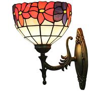 QTANZIQI Appliques murales de Style Appliques murales à tête Unique, Abat-Jour en vitrail Fait à la Main de 20 cm, Lampe Murale de Chevet de Phare de Miroir de Salle de Bains éclairage intérieur