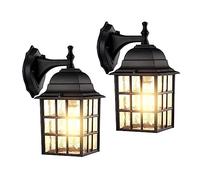 QTANZIQI Appliques murales extérieures à capteur de Mouvement à 360 ° IP65 lanternes en Aluminium étanches pour Patio Balcon Villa - 2 Lampes de Porche extérieur PCS E26