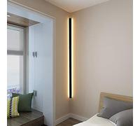 QTANZIQI Appliques murales LED en Aluminium Noir, luminaire pour Salon, Restaurant, Longue Lampe d'angle avec Blanc Chaud Minimaliste 3000k (120 cm/36 W)
