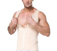 QTANZIQI Body Gainant pour Hommes, Fermeture éclair, Buste Ouvert, contrôle du Ventre, Compression du Corps, Amincissant, entraîneur de Taille, débardeur