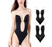 QTANZIQI Body sans Bretelles pour Femmes, contrôle du Ventre, String, Shapewear, Une piè, sans Couture, Dos Nu
