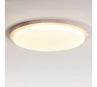 QTANZIQI Chambre à Coucher travertin Jaune plafonnier luminaire encastré Rond décor à la Maison dimmable Pierre Naturelle marbre Lampe Style médiéval pour Bureau escalier Chaud