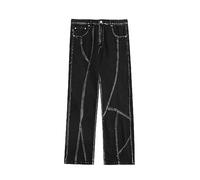 QTANZIQI Cheap Stuff Jeans pour Hommes Taille élastique Denim Jean avec Cordon de Serrage réglable Cargo Jeans Classique Basique Noir Homme Regular Fit Homme Gris Homme Slim Homme