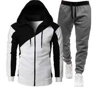 QTANZIQI Cheap Stuff Survêtements pour garçons Sweats à Capuche Survêtements pour Hommes 2 pièces Sweats à Capuche Doux gaufrés Ensembles de survêtement pour Hommes Zip Hommes 1/4 Zip Pull à Capuche